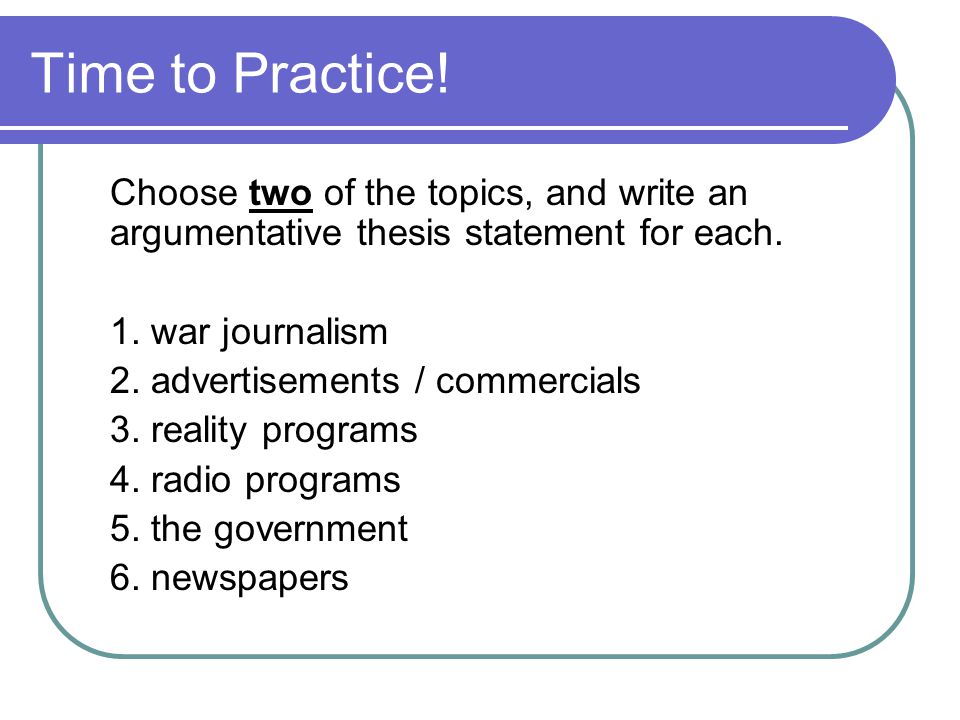 choose a thesis statement choose a thesis statement